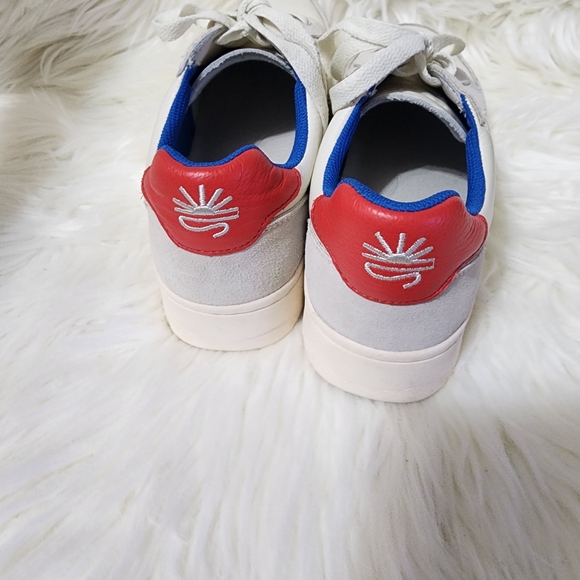 Soludos White and Blue Leather Sneakers - Picture 4 of 7